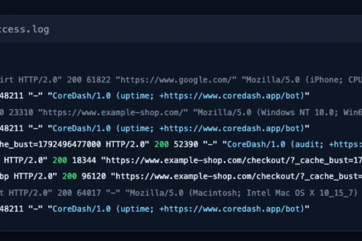 Core Web Vitals Bots de CoreDash: user agents, lista de IPs y qué solicitan