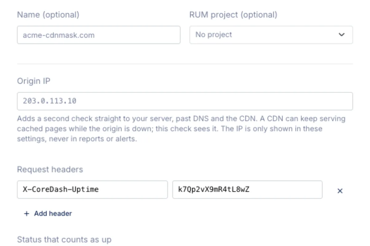 Core Web Vitals CoreDash Uptime API and MCP Tools: Monitors and Checks
