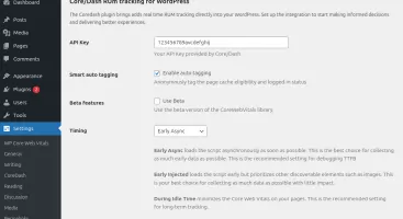 CoreDash WordPress RUM plugin