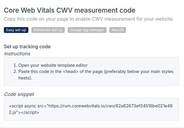 coredash tracking code easy