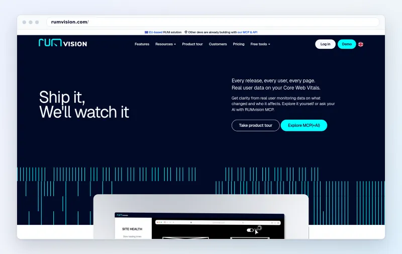The rumvision.com homepage, October 2026