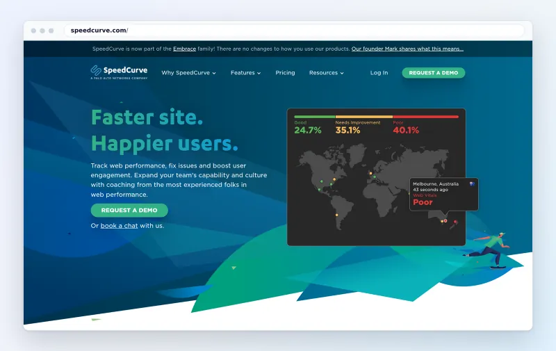 The speedcurve.com homepage, October 2026